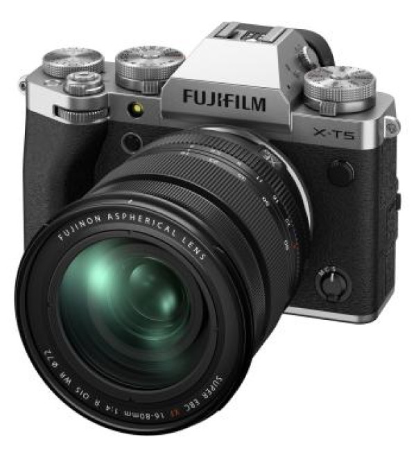 FUJIFILM X-T5 Mirrorless Camera with 16-80mm Lens (Silver)