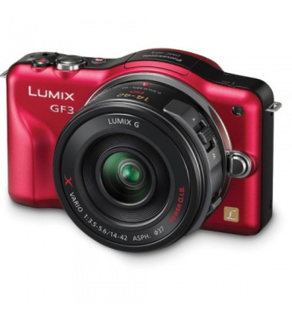 Panasonic Lumix DMC-GF3 Digital Camera (Body Only) (Red)
