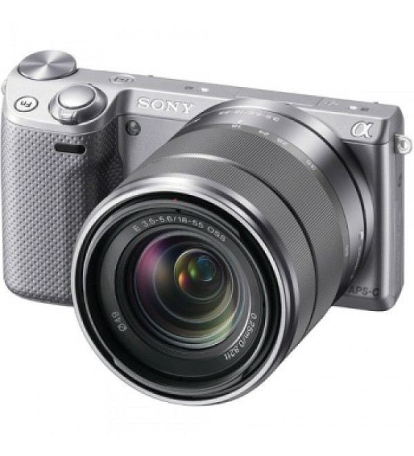 Sony Alpha NEX-5R Mirrorless Digital Camera with 18-55mm f/3.5-5.6 E-mount Zoom Lens (Silver)(NEX5R)