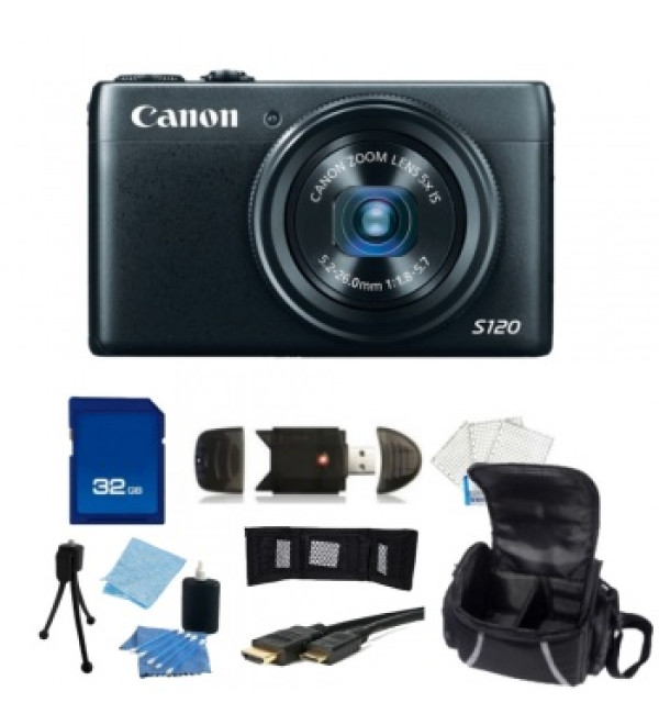 Canon Power Shot S120 Point-and-Shoot Camera + Accessory Bundle