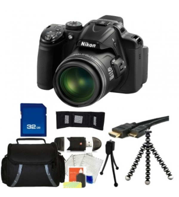 Nikon COOLPIX P520 Digital Camera (Black) + Accessory Bundle