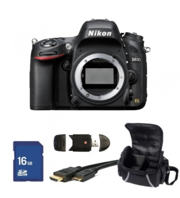 Nikon D610 DSLR Camera (Body Only) + Accessory Bundle