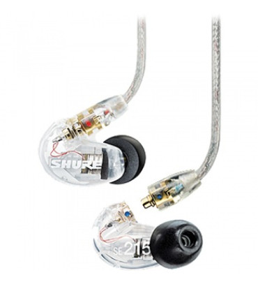 Shure SE215 Sound-Isolating In-Ear Stereo Earphones (Clear)
