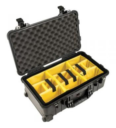Pelican 1510 Carry On Case with Yellow and Black Divider