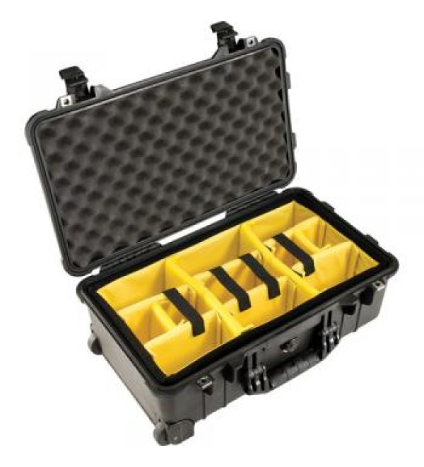 Pelican 1510 Carry On Case with Yellow and Black Divider