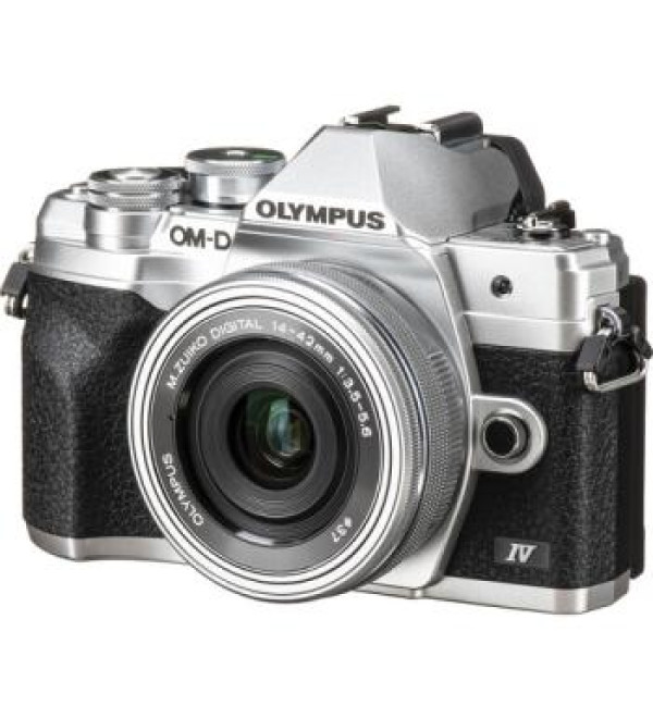 Olympus OM-D E-M10 Mark IV Mirrorless Camera with 14-42mm EZ Lens (Silver)