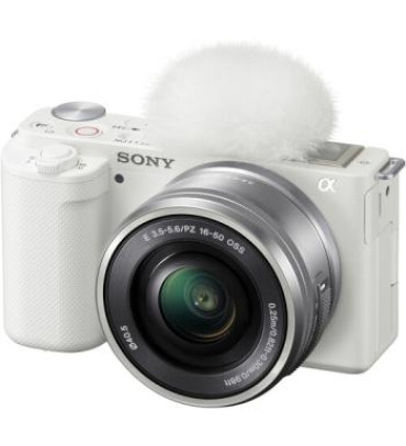 Sony ZV-E10 Mirrorless Camera with 16-50mm Lens (White)