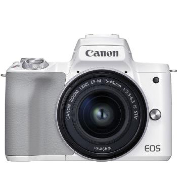 Canon EOS M50 Mark II Mirrorless Camera with 15-45mm Lens (White)