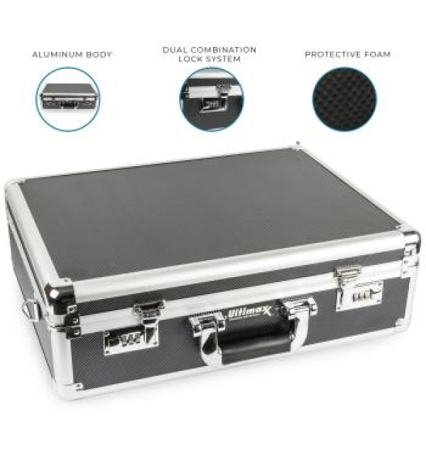 ULTIMAXX Hard Aluminum Camera Case with Combo Lock