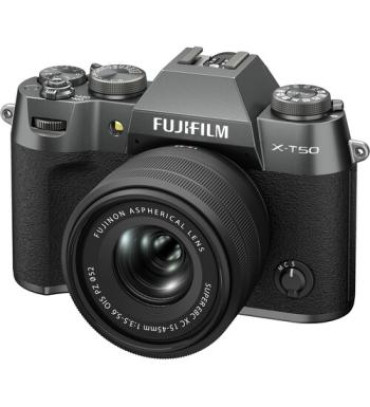 FUJIFILM X-T50 Mirrorless Camera with XC 15-45mm f/3.5-5.6 Lens (Charcoal Silver)