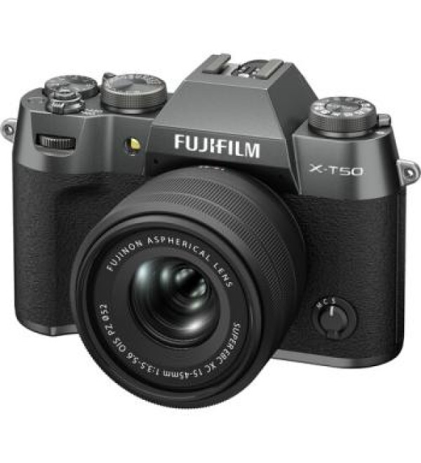 FUJIFILM X-T50 Mirrorless Camera with XC 15-45mm f/3.5-5.6 Lens (Charcoal Silver)