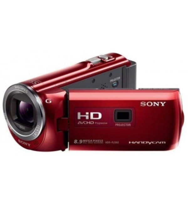 Sony PJ380E PAL HD Camcorder with Projector(Red)