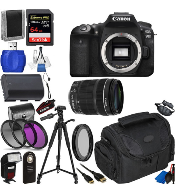 Canon EOS 90D DSLR Camera with 18-135mm Lens - 3616C016 Essential Bundle