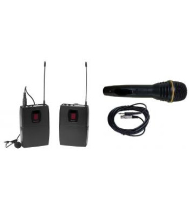 Ultimaxx Professional Wireless UHF Mic System Handheld + Lavaliere Combo