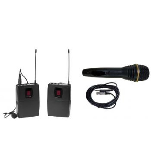 Ultimaxx Professional Wireless UHF Mic System Handheld + Lavaliere Combo