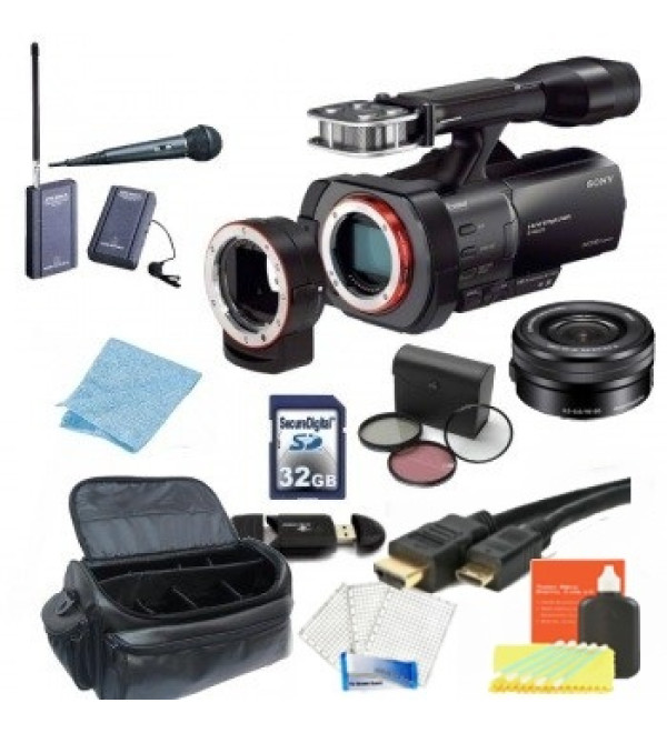 Sony NEX-VG900 Full-Frame Interchangeable Lens Camcorder (NTSC) with 16-50mm f/3.5-5.6 OSS Alpha E-mount Retractable Zoom Lens + Accessory Bundle