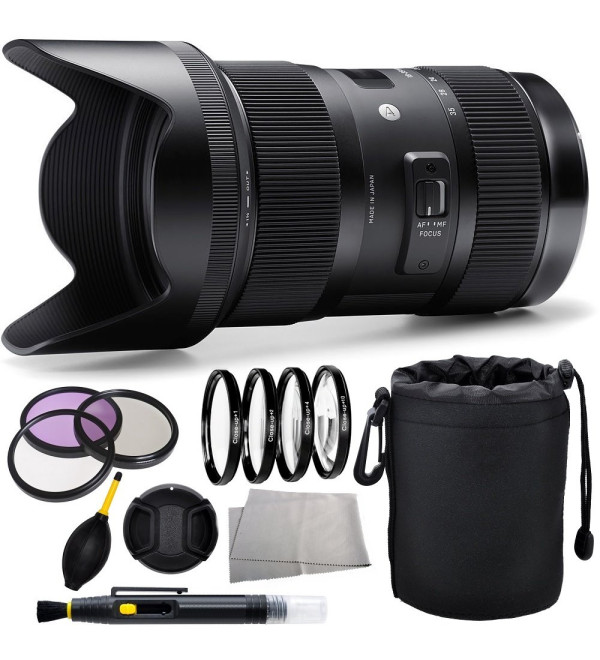 Sigma 18-35mm f/1.8 DC Art HSM Lens for Nikon + Accessory Bundle