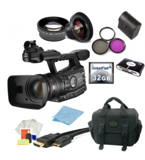 Canon XF305 Professional PAL Camcorder + Accessory Bundle