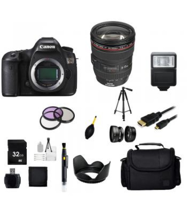 Canon EOS 5DS DSLR Camera with EF 24-105mm f/4L IS USM Lens + Custom Accessory Bundle