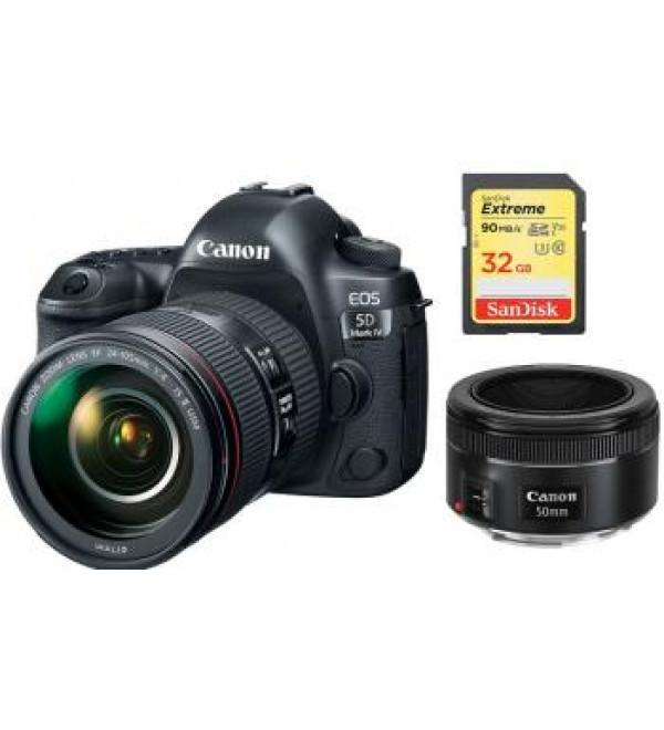 Canon EOS 5D Mark IV with Canon EF 24-105mm f/4L IS II USM Lens Prime Lens Bundle