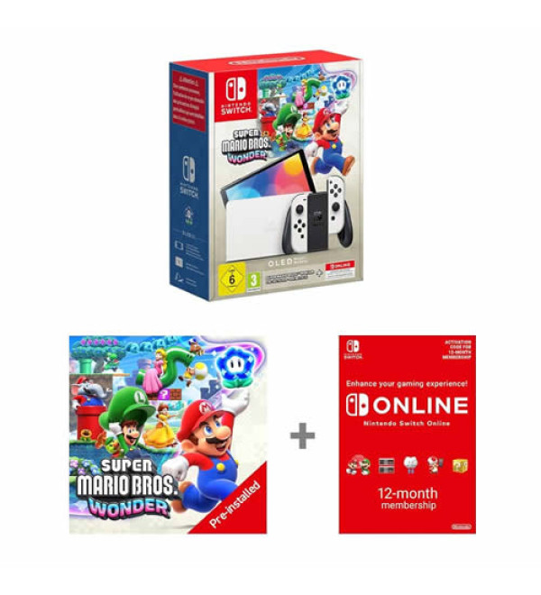 Nintendo Switch OLED Super Mario Bros. Wonder Bundle - White