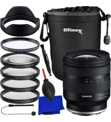 Tamron 11-20mm f/2.8 Di III-A RXD Lens for Sony E with Starter Accessory Bundle: 4PC Macro Close-Up Filter Kit, Protective Multi-Coated UV Filter & More (14pc Bundle)