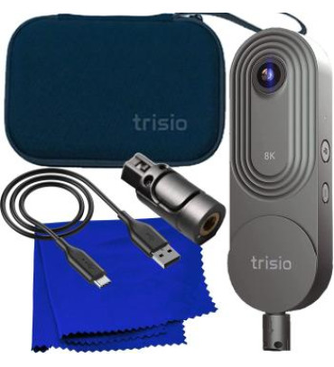 Trisio Lite 2 VR - 8K Virtual Tour NodeRotate 360Â° Camera + Manufacturer Supplied Carrying Case, Quick Plug-in, USB Cable, Seller Supplied Microfiber Cloth & More (7pc Bundle)
