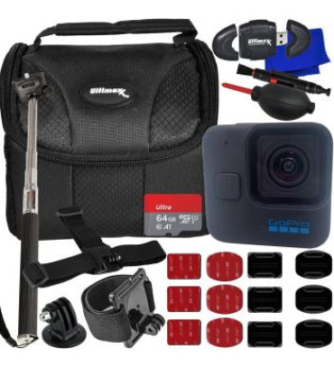 Ultimaxx Starter GoPro HERO11 Black Mini Bundle - Includes: 64GB Ultra MicroSDXC, Wrist & Head Straps with Action Camera Mounts, Water-Resistant Gadget Bag, Selfie-Stick & More (15pc Bundle)