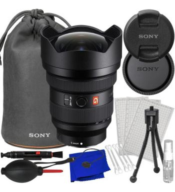Sony FE 12-24mm f/2.8 GM Lens + Filter Cutting Template, Front & Rear Lens Cap, Lens Case, Universal Lens Cap Keeper, Dual - Ended Gadget Cleaning Pen, Starter 5PC Maintenance Kit & More (13pc Bundle)