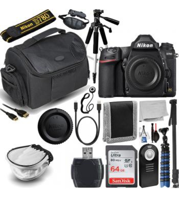 Nikon D780 DSLR Camera (Body Only) with Essential Accessory Bundle