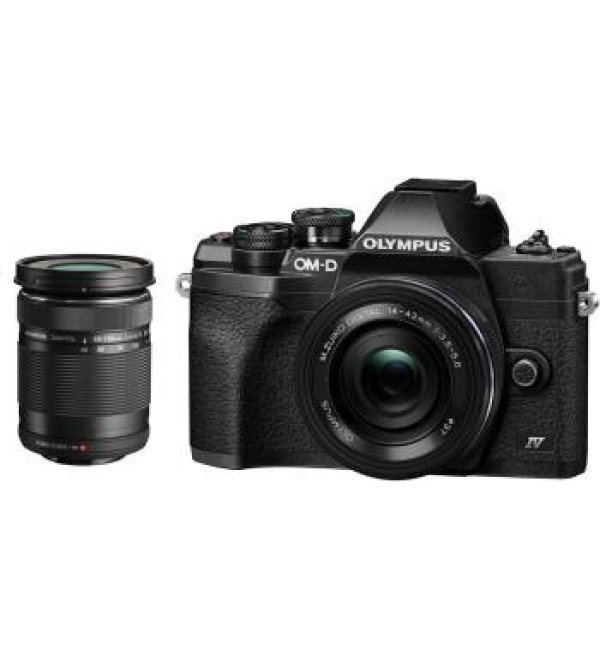 Olympus OM-D E-M10 Mark IV Mirrorless Camera with 14-42mm EZ Lens & ED 40-150mm f/4-5.6 R Lens (Black)