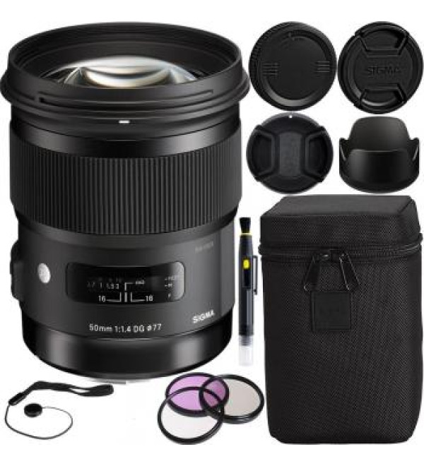 Sigma 50mm f/1.4 DG HSM Art Lens for Canon EF Accessory Bundle