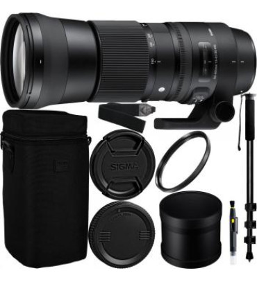 Sigma 150-600mm f/5-6.3 DG OS HSM Contemporary Lens for Nikon F Accessory Bundle