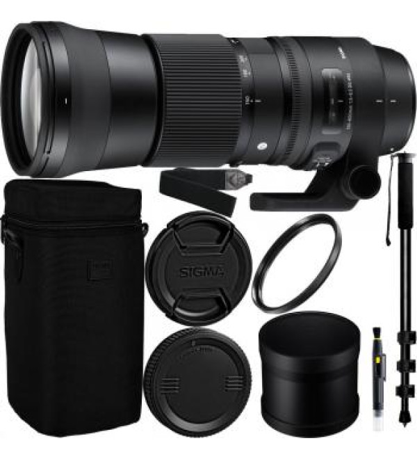 Sigma 150-600mm f/5-6.3 DG OS HSM Contemporary Lens for Nikon F Accessory Bundle