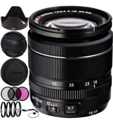 Fujifilm XF 18-55mm f/2.8-4 R LM OIS Zoom Lens (White Box) Filter Bundle