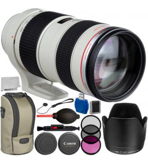 Canon EF 70-200mm f/2.8L USM Lens with 9PC Accessory Bundle