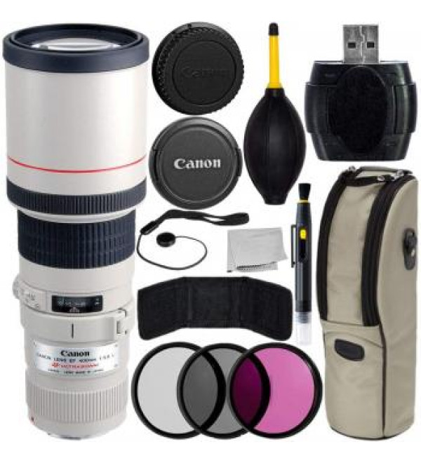 Canon EF 400mm f/5.6L USM Lens with 9PC Accessory Bundle