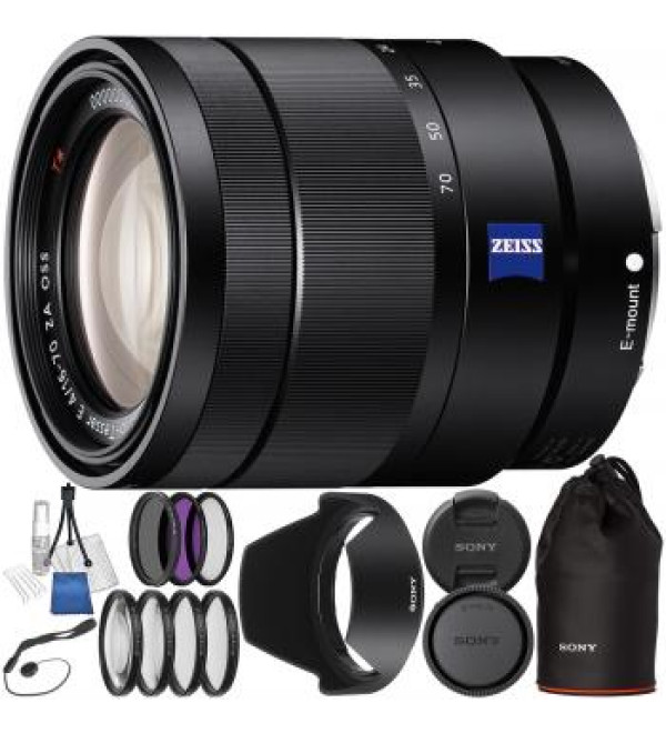 Sony Vario-Tessar T E 16-70mm f/4 ZA OSS Lens with 9PC Accessory Bundle