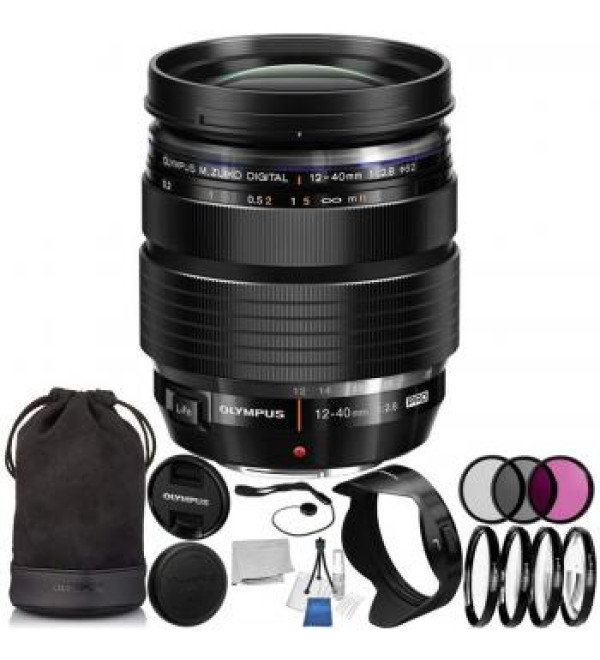 Olympus M. Zuiko Digital ED 12-40mm f/2.8 PRO Lens with 10PC Accessory Bundle