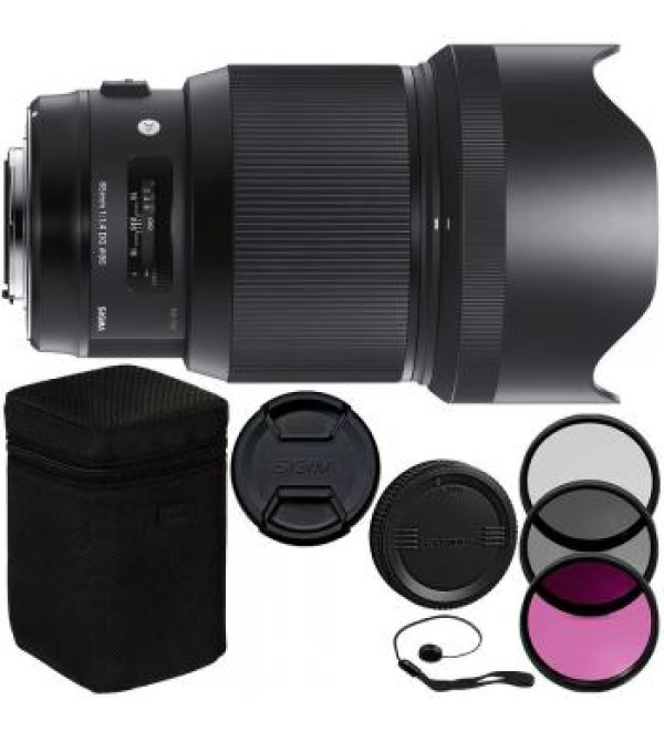 Sigma 85mm f/1.4 DG HSM Art Lens for Canon EF Filter Bundle