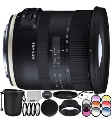 Tamron 10-24mm f/3.5-4.5 Di II VC HLD Lens for Canon EF with 17PC Accessory Bundle