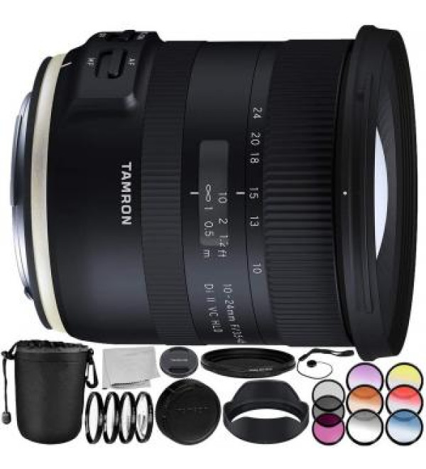 Tamron 10-24mm f/3.5-4.5 Di II VC HLD Lens for Canon EF with 17PC Accessory Bundle