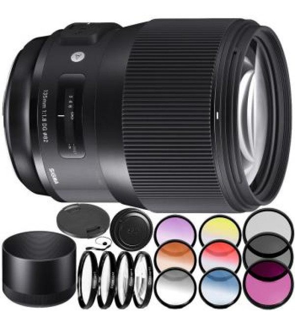 Sigma 135mm f/1.8 DG HSM Art Lens for Nikon F Filter Bundle