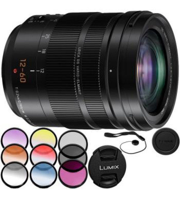 Panasonic Leica DG Vario-Elmarit 12-60mm f/2.8-4 ASPH. POWER O.I.S. Lens (White Box) Filter Bundle