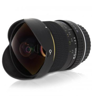 Ultimaxx 6.5mm f/3.5 HD Aspherical Fish-eye Lens with Removable Hood for Canon