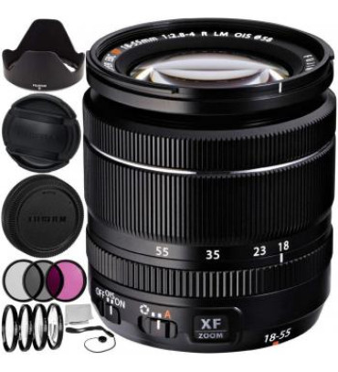 Fujifilm XF 18-55mm f/2.8-4 R LM OIS Zoom Lens 9PC Accessory Bundle