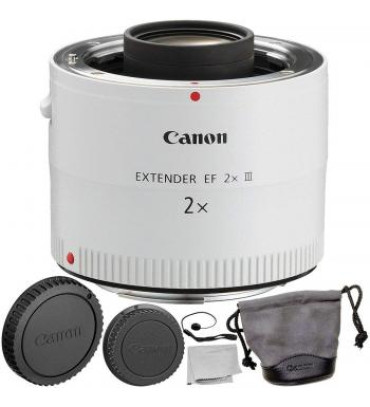 Canon Extender EF 2X III with 2PC Accessory Bundle