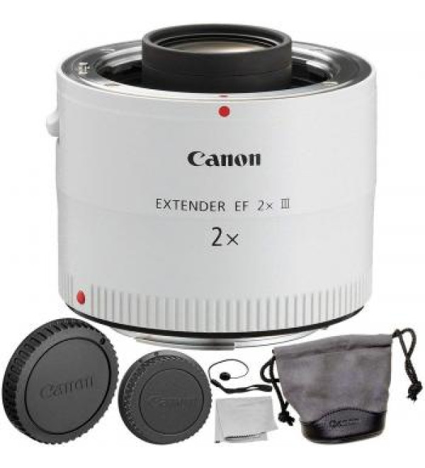 Canon Extender EF 2X III with 2PC Accessory Bundle