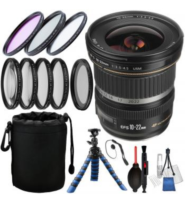 Canon EF-S 10-22mm f/3.5-4.5 USM Lens with Accessory Bundle