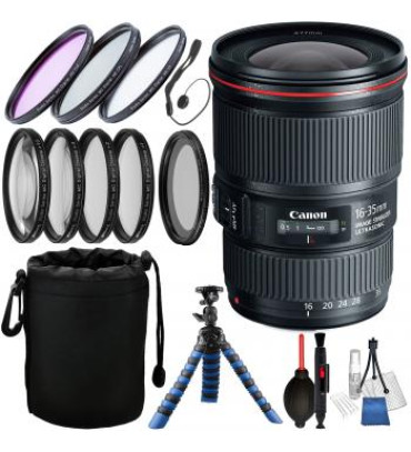 Canon EF 16-35mm f/4L IS USM Lens with Accessory Bundle